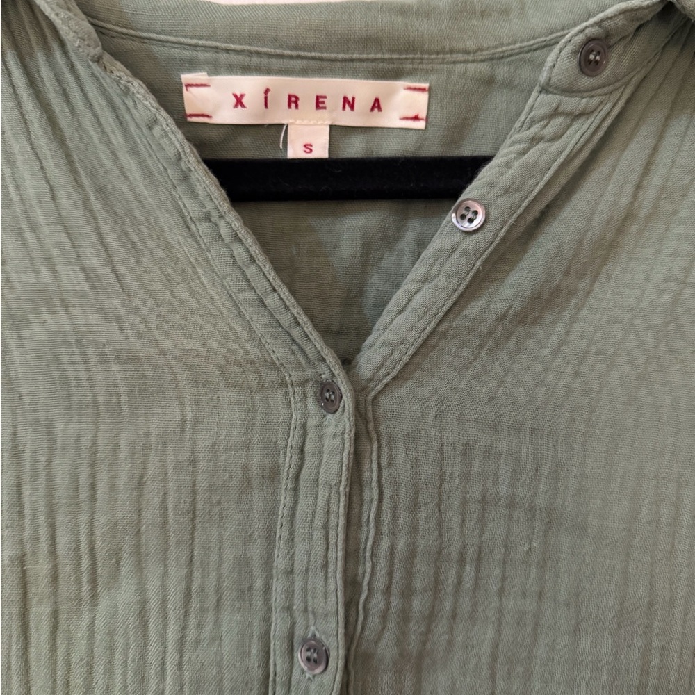 Xirena Scout Gauze Green Long sleeve shirt - Picture 2 of 5